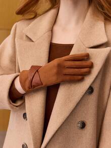 MOTF PREMIUM SUEDETTEN FLEECE-LINED FASHION GLOVES - Coffee Brown - View 5