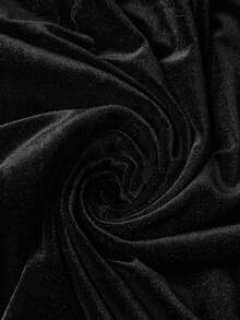 SHEIN Elenzya New Sleeveless Velvet Dress, Chinese Style Lace Patchwork Plus Size Dress