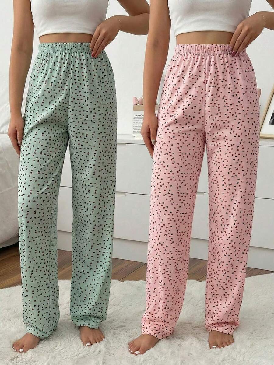 EURMUSE 2PCS Women Sleep Bottoms - Multicolor - View 1