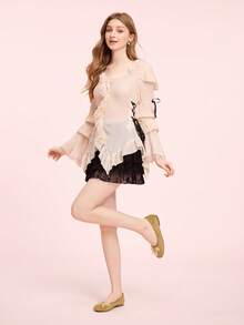 CUCCOO DOLLMOD 女士休闲百搭通勤平底鞋，饰有蝴蝶结 - 駝色 - 查看 6