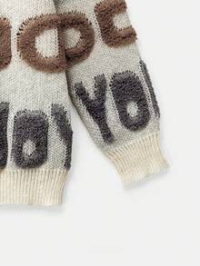 SWAVVY 男士休闲宽松针织开衫，秋冬图案外出落肩厚开衫，适合丈夫、男朋友的礼物 - 彩色 - 查看 5