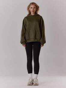 MUSERA Áo Hoodie dáng rộng thoải mái in họa tiết "Mùa Xuân" - Thích hợp cho mùa xuân hè, đi nghỉ mát, đi chơi, tốt nghiệp, tựu trường, dành cho nữ giáo viên. - xanh quân đội - Xem 2