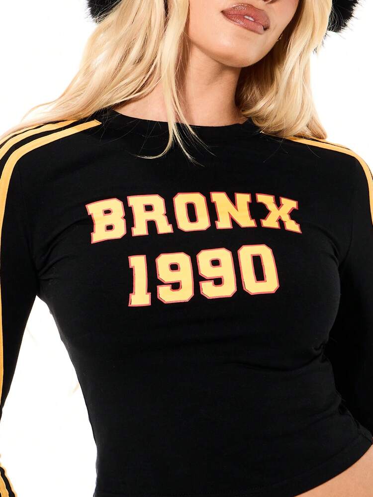 SUMWON WOMEN Bronx 1990 Skrócona koszulka z bocznymi paskami