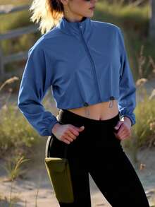 Innovista Áo khoác thể thao nữ dáng rộng, thoải mái, có khóa kéo, thích hợp cho tập luyện, chạy bộ hàng ngày, đi làm, đi tập gym, mặc nhà, đi ăn trưa, đi tập gym, bộ đồ tập thể dục cỡ lớn, phong cách mùa thu, nhẹ, thích hợp cho tập luyện HIIT, thoải mái khi vận động, đạp xe, tập thể dục ngoài trời, phong cách thường ngày, hip hop, thư giãn, tốt cho sức khỏe, TT Viral IG Reel Ready, FYP INSTA OOTD, màu xám xanh, trang phục thể thao hiệu suất cao, phong cách tối giản. - Màu xanh lam - Xem 8