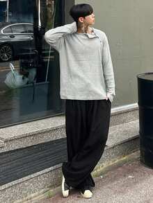 DAZY 男士保暖内衬字母刺绣弹力腰带运动裤，秋冬款 - 黑色 - 查看 6