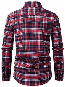 Manfinity Bizformal Men's Front Button Plaid Casual Everyday Long Sleeve Shirt Men Shirts Plaid Men Button Up Shirt Plaid Button Up Shirt Men Plaid Shirt - Multicolor - View 2