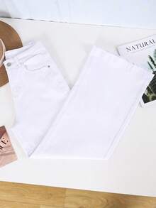 HIMARRI Pantalón de Mezclilla dama Pantalones anchos mujer pantalones vaqueros para mujer pantalones de mujer pantalones vaqueros pantalon de mezclilla dama pantalon de mezclilla dama - Blanco - Ver 4