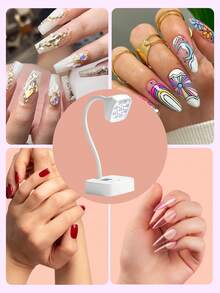 Teckwe مصباح أظافر UV قابل للشحن، ضوء أظافر لاسلكي مع مؤقتين 30 ثانية و60 ثانية وحساس تلقائي لتجفيف سريع لطلاء الجل، مجفف أظافر UV لاسلكي بعنق متحرك، مناسب للنساء والفتيات والمانيكير وصالونات الأظافر DIY في المنزل - أبيض - مشاهدة 6
