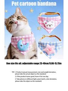 PETSIN 1 chiếc khăn lau miệng hình tam giác dễ thương cho thú cưng; Khăn hình tam giác cho thú cưng; Vòng cổ hình mèo hoạt hình; Phụ kiện thú cưng; Đồ dùng cho thú cưng - Nhiều màu - Xem 18