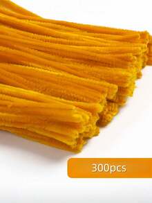 100/200/300/500pcs Golden Yellow Pipe Cleaners Craft Supplies, Multi-Color Chenille Stems, Encrypted Chenille Stems, Soft Twists Stickes, Pipe Cleaners Stems For Art And Craft Projects Creative DIY Decorations - Golden yellow - View 12