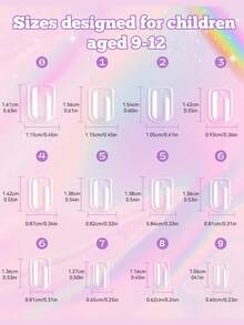 360Pcs Big Kids Clear Press On Nails,Short Square ClearNail Tips ,For Little Girls Full Cover Children Fake NailsDecoration ,12 Sizes Artificial Acrylic Soft Gel Nail Tips ForLittle Girs 9-12,Easy DIY Nail Tips Art - White - View 2