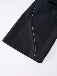 Sparklyn 两件套休闲少女套装 - 白色星星印花T恤+裤子，银色装饰线条，夜光效果，适合散步、购物、上学穿着，可搭配外套或背心 - 卡其色 - 查看 4