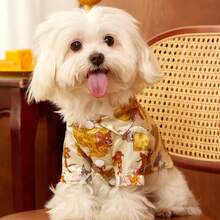 TOM & JERRY X PETSIN 1PC Chic Yellow Satin Pet Shirt With Adorable Design, Comfortable Fit - Yellow - View 8