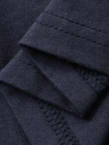 DAZY 男童字母印花撞色休闲短袖T恤 春季 - 藏蓝色 - 查看 7