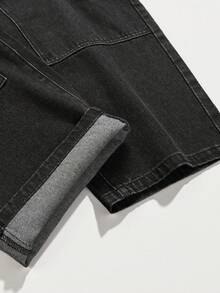 Manfinity EMRG Quần jean ống đứng dáng rộng cạp cao thời trang nam - màu đen - Xem 4