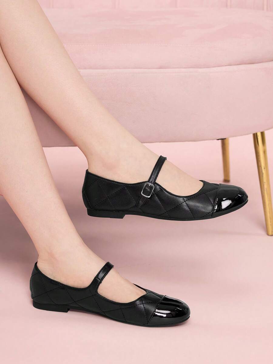 CUCCOO DOLLMOD Giày lười đế bằng thiết kế khóa cài thông thường dành cho nữ để mặc hàng ngày - màu đen - Xem 1