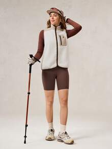 OutZeal Thermal Clothes Women  Outdoor Vest Jackets Winter Hiking Camping Fluffy Fleece Stand Collar Front Zip Pocket - Multicolor - View 6