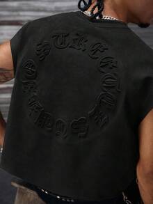 AXEPEAK Áo ba lỗ nam cổ tròn in họa tiết, dáng rộng, nhiều kích cỡ. - màu đen - Xem 3