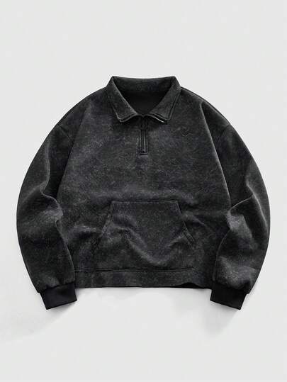 Street Life Felpa uomo con tasche, tinta unita, casual e versatile, manica lunga