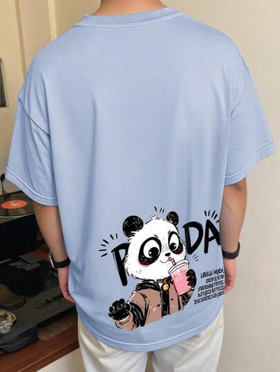 Manfinity Hypemode Men's Casual Cartoon Slogan Print T-Shirt, Summer