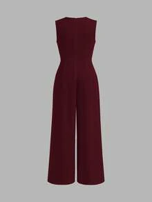 Firerie Kids Firerie Kids Tween Girls Burgundy Jumpsuit Casual Everyday Versatile Outfit - Burgundy - View 2