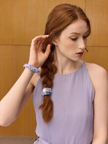 MOTF PREMIUM CHAMPAGNE FAUX SILK SCRUNCHIE - sky blue - View 4