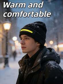 Teckwe USB发光帽 LED针织帽 手电筒帽，户外跑步骑行 - 彩色 - 查看 2