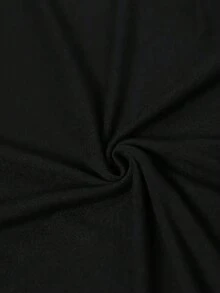 Glimmora 新款女士二合一露背系带修身黑色短袖T恤 - 黑色 - 查看 3