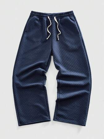 Street Life Pantalon ample décontracté pour hommes avec cordon de serrage et couleur unie