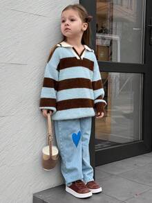 DAZY Young Girls Striped Turtleneck Sweater, Fall