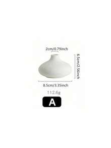 1PC Small Flower Vase White Ceramic Vase Wedding Centerpiece Arrangement Plants Flower Pot Home Living Room Desktop Decoration - White - View 10