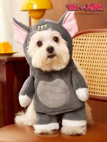 TOM & JERRY X PETSIN 1件宠物猫狗通用毛绒玩具舒适可爱汤姆 COS服装 - 灰色 - 查看 2