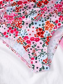 SHEIN Emery Rose Kids 2pcs/Set Tween Girls Beachwear Vacation Ditsy Floral Side Bow Decor Casual One-Piece Swimsuit With Cover-Up Skirt Tween Girls  Vacation Ditsy Floral Side Bow Decor Casual One-Piece Swimsuit With Cover-Up Skirt Summer Sets For Girls Three Piece Swimsuit Set Tween Swimsuit Daisy Tween Swimsuit  Cute Summer Sets - Pink - View 9
