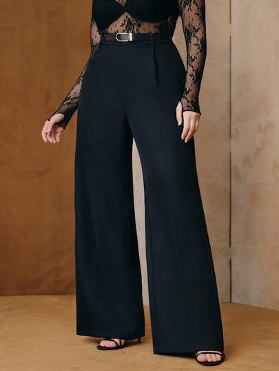 Anewsta 大码女士休闲直筒西装裤