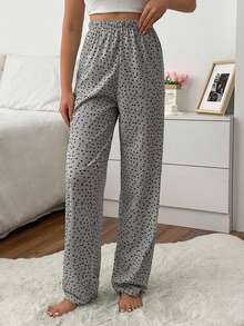 EURMUSE Cotton Women 2 Pcs Heart Pattern Comfort Homewear Long Sleep Sets - Multicolor - View 6