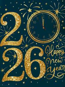 Manfinity Homme 男士休闲日常通勤假日2026新年印花短袖T恤，夏季 - 藏蓝色 - 查看 2