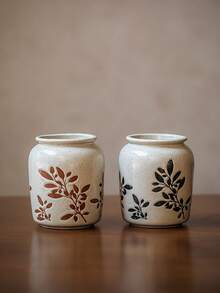 Cirelle Hand-Painted Vintage Ceramic Storage Canister – Multi-Use Desktop Organizer As Pen Holder, Vase & Decor – High Aesthetic Home & Office Desk Accessory - Multicolor - View 8