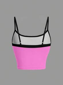 TOM & JERRY X SHEIN Women's Fashion Contrast Color Cartoon Pattern Cropped Camisole Top, Summer - White - View 2