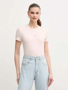 Calvin Klein Women's Short Sleeve T-Shirt White - Pink - View 1