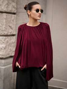 Ontre 2026SS Women's Sleeveless Knit Top, Deep Gray, Minimalist & Elegant, Suitable For Holiday Party, Office, Casual, Versatile - Burgundy - View 1