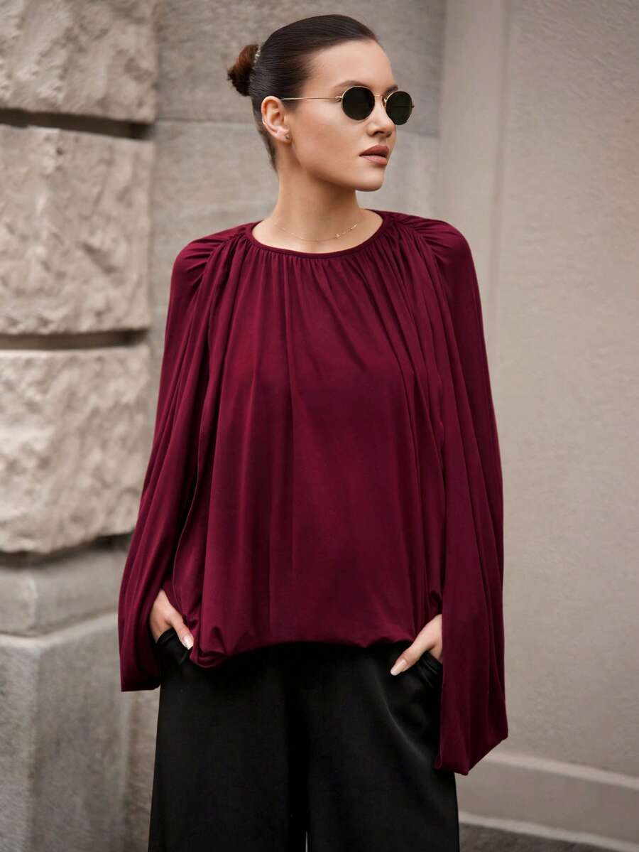 Ontre 2026SS Women's Sleeveless Knit Top, Deep Gray, Minimalist & Elegant, Suitable For Holiday Party, Office, Casual, Versatile - Burgundy - View 1