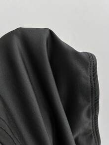 SHEIN EZwear Women's Deep V Neck Halter Tie Back Sleeveless Ruched Front Backless Crop Halter Top