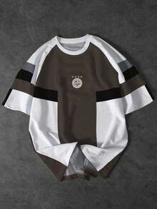 Manfinity EMRG T-shirt de sport décontracté pour hommes à manches raglan bicolores et manches courtes - Multicolore - Voir 1