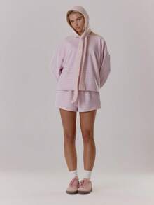 MUSERA Áo thun dài tay kẻ sọc dáng rộng, mềm mại, thoải mái, thích hợp mặc mùa thu, thu đông, ấm áp, dễ thương, thường ngày, đi cà phê, câu lạc bộ, thanh lịch, mùa xuân, hè, đi nghỉ mát. - Hồng - Xem 4