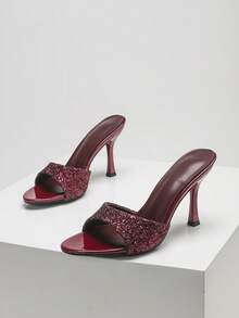 CUCCOO SZL Women's Fashionable And Elegant High Heel Sandals, Summer For Christmas Valentine's Day - Burgundy - View 4
