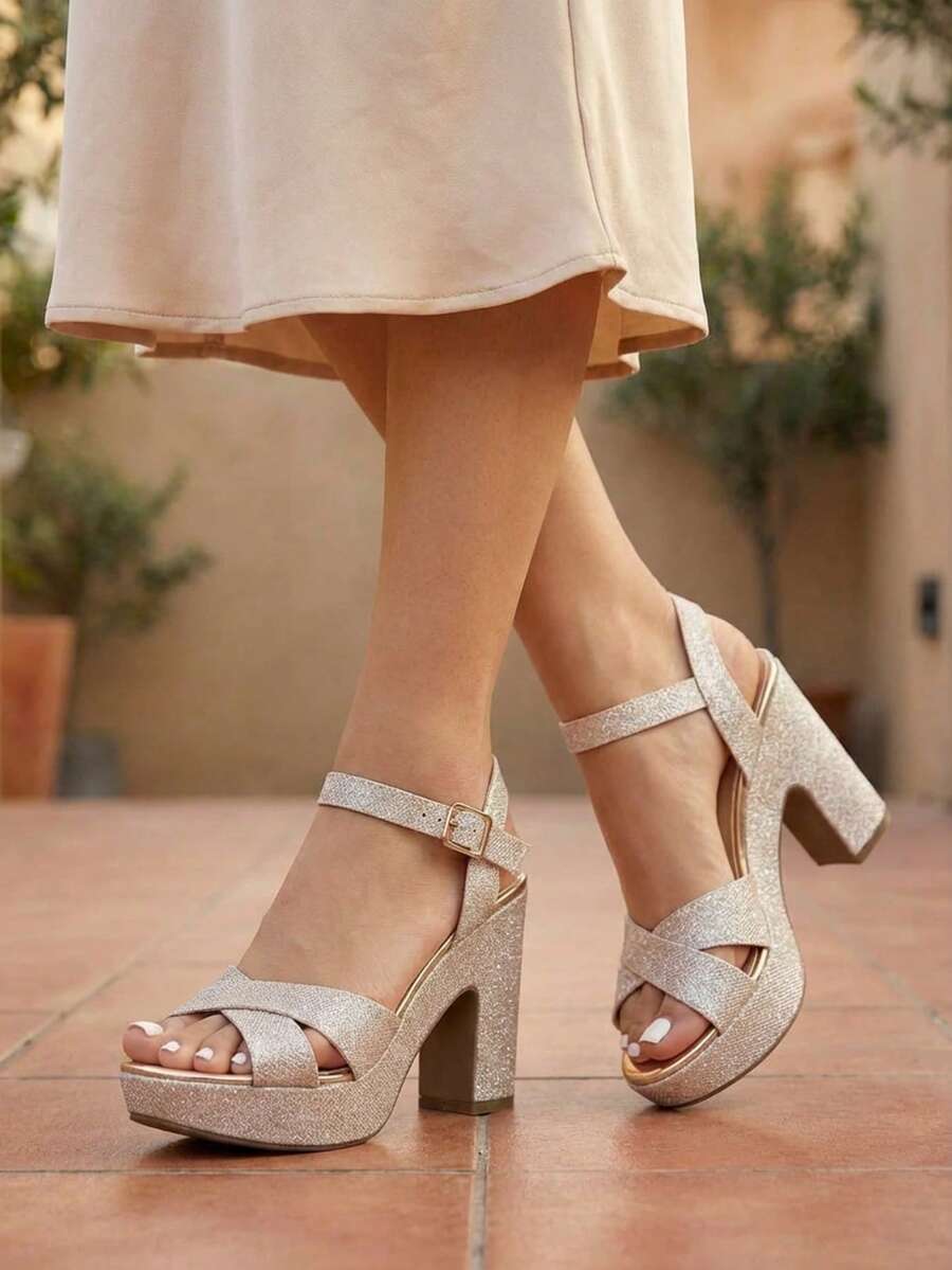 Women Platforms & Wedge Sandals - Gold - View 1