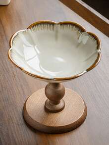 Cirelle 复古花卉造型托盘 - 木质底座陶瓷首饰及小饰品碟 - 多用途展示架，适用于梳妆台、咖啡桌及家居装饰 - 彩色 - 查看 7