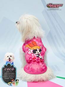 THE POWERPUFF GIRLS X PETSIN 1 Piece Cute Big Eyed Girl Letter Printed Pet Vest, Skin Friendly And Breathable Pet Clothing - Multicolor - View 3
