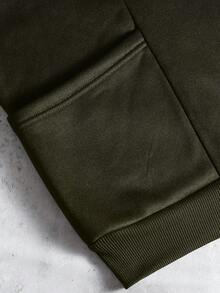 PAVTROS Áo hoodie túi vá thêu thời trang đường phố thường ngày dành cho nam có lớp lót giữ nhiệt, áo hoodie xanh navy thu đông, áo hoodie ngắn, áo hoodie nam, áo hoodie chéo, rộng thùng thình, họa tiết, bạn bè, thay thế, bạn bè, thời trang đường phố, dành cho nam, chạy bộ, hodddie - xanh quân đội - Xem 8