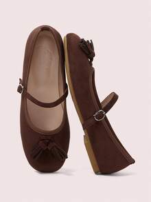 CUCCOO DOLLMOD Women's Casual Comfortable Slip-On Flats - Coffee Brown - View 2